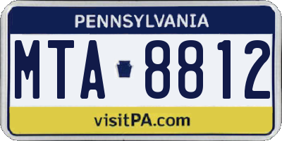 PA license plate MTA8812