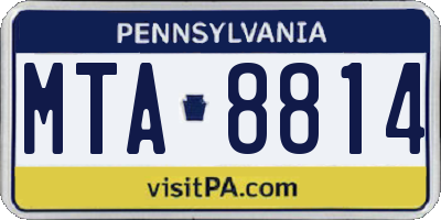 PA license plate MTA8814