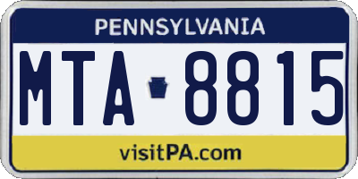PA license plate MTA8815