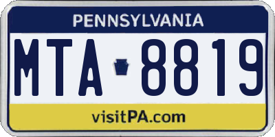 PA license plate MTA8819