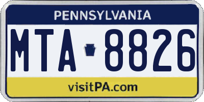 PA license plate MTA8826