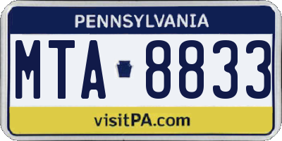 PA license plate MTA8833