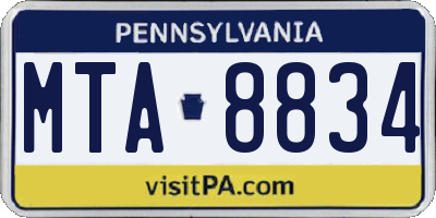 PA license plate MTA8834