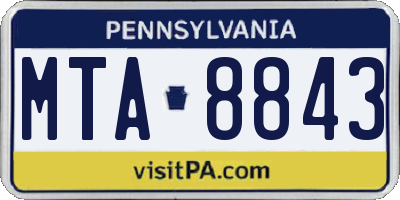 PA license plate MTA8843