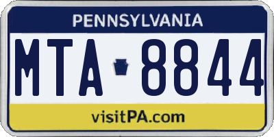 PA license plate MTA8844