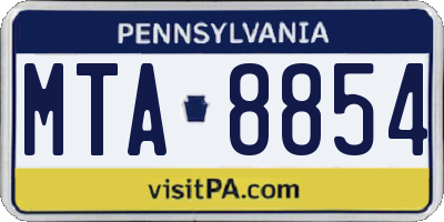 PA license plate MTA8854