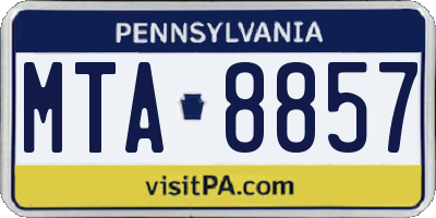 PA license plate MTA8857