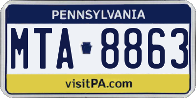 PA license plate MTA8863