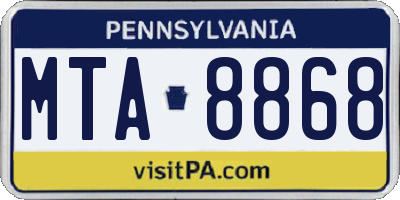 PA license plate MTA8868
