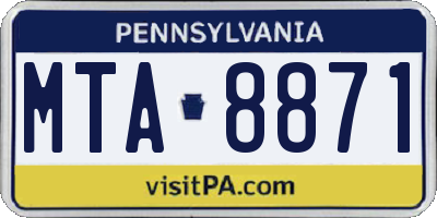 PA license plate MTA8871
