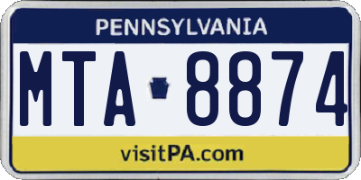 PA license plate MTA8874