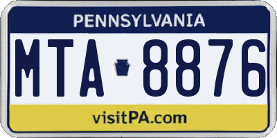 PA license plate MTA8876
