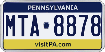 PA license plate MTA8878