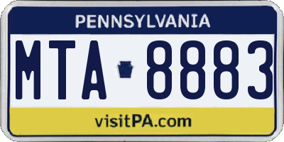 PA license plate MTA8883