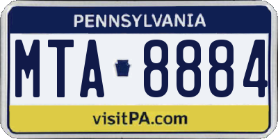 PA license plate MTA8884
