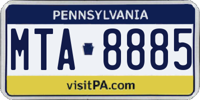 PA license plate MTA8885