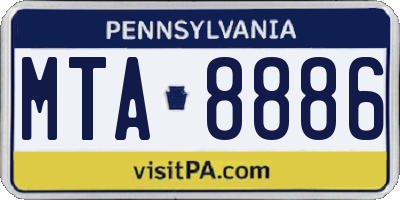 PA license plate MTA8886