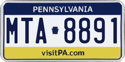 PA license plate MTA8891
