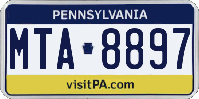 PA license plate MTA8897