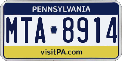 PA license plate MTA8914