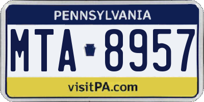PA license plate MTA8957