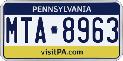 PA license plate MTA8963
