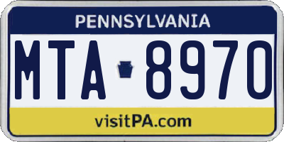 PA license plate MTA8970