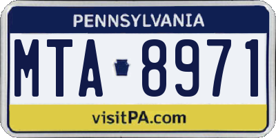 PA license plate MTA8971