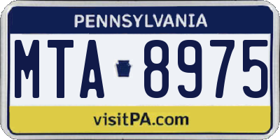 PA license plate MTA8975