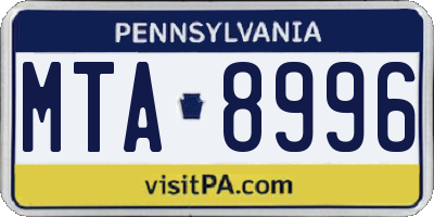 PA license plate MTA8996