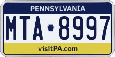 PA license plate MTA8997