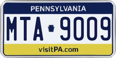 PA license plate MTA9009