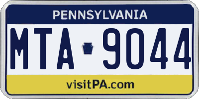 PA license plate MTA9044