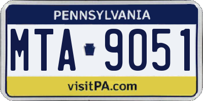 PA license plate MTA9051