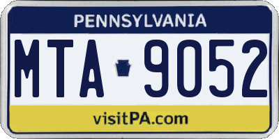 PA license plate MTA9052