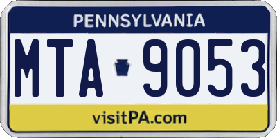 PA license plate MTA9053