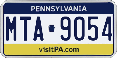 PA license plate MTA9054