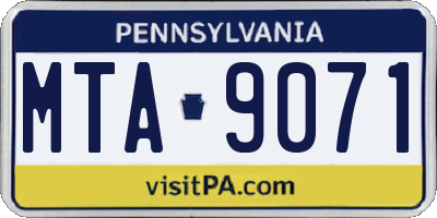 PA license plate MTA9071
