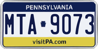 PA license plate MTA9073