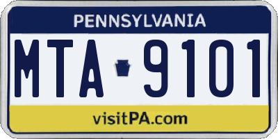 PA license plate MTA9101