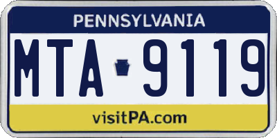PA license plate MTA9119