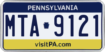 PA license plate MTA9121