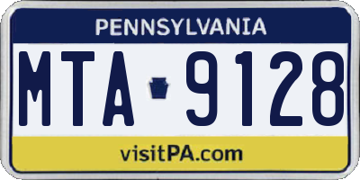 PA license plate MTA9128