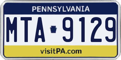 PA license plate MTA9129