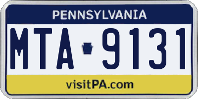 PA license plate MTA9131
