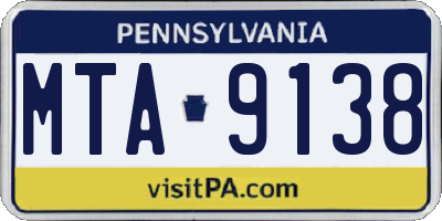 PA license plate MTA9138