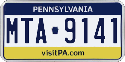 PA license plate MTA9141