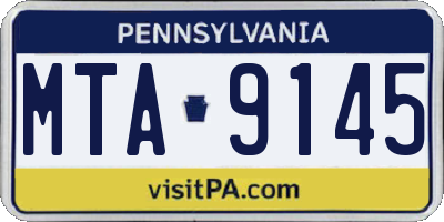 PA license plate MTA9145