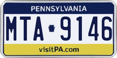 PA license plate MTA9146