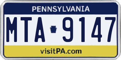 PA license plate MTA9147